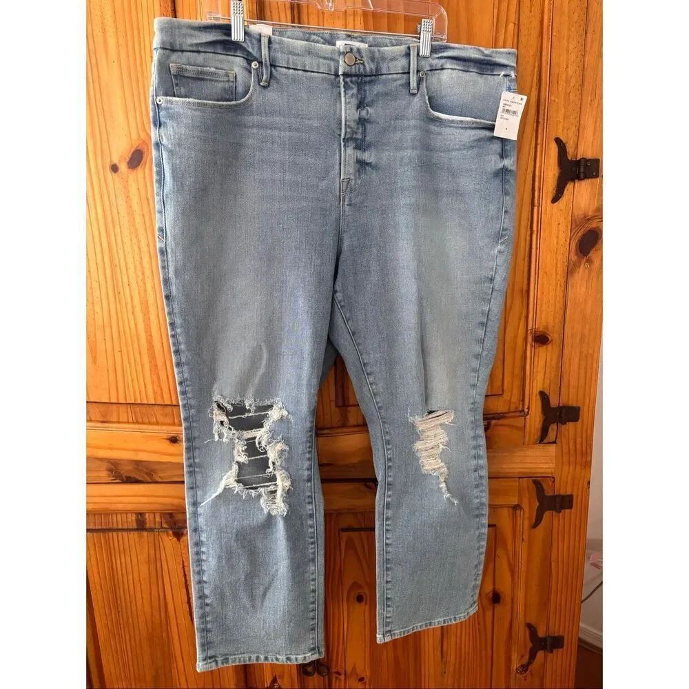 NWT Good American Distressed Jeans